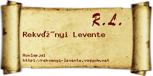 Rekvényi Levente névjegykártya