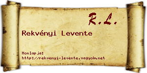 Rekvényi Levente névjegykártya